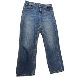 Womens Jeans High Waist Straight Leg Stretch High Rise Cotton Blue Size 10/30